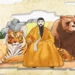 Иллюстрация из легенды о Тангуне: Хванун, тигр и медведь
