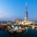 Ночной Сеул: Lotte World Tower и огни района Чамсиль
